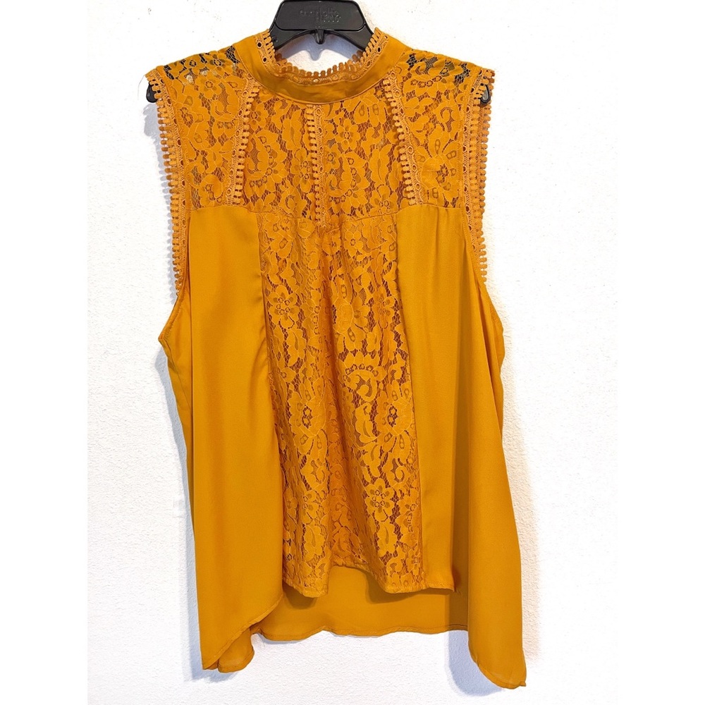 Self Esteem Orange Sleeveless Lace Top Juniors Size 3X - NWOT